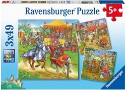 Ravensburger puzzle bambini torneo cavaliere medioevo 3x49 pezzi