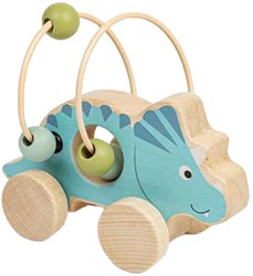 BigJigs giocattolo in legno triceratopo a spinta - dinosauro educativo