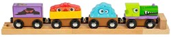 BigJigs treno mostro in legno - set treno colorato per bambini