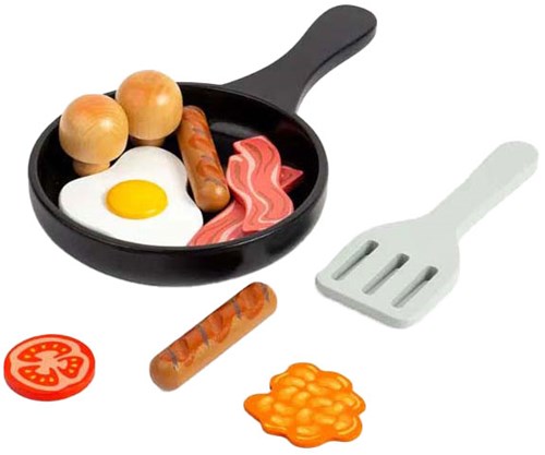 BigJigs set colazione in legno giocattolo - gioco di ruolo colorato per bambini