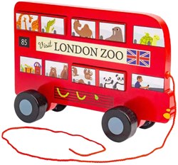 BigJigs giocattolo in legno autobus di Londra trainabile certificato FSC