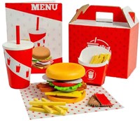 BigJigs giocattolo in legno Set Hamburger e Patatine - 48 pezzi - Legno FSC