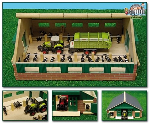 Kids GLOBE stalla in legno giocattolo fattoria scala 1:87-2