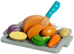 BigJigs set gioco cena arrosto in legno 12 pezzi - gioco di ruolo