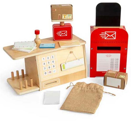 BigJigs set ufficio postale in legno - giocattolo educativo di ruolo-2