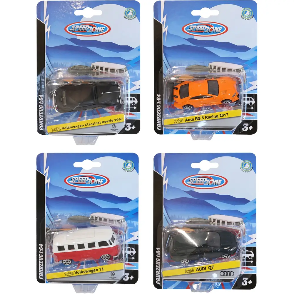 Speedzone macchinine giocattolo 1:64 - veicoli con licenza - Audi BMW Volkswagen
