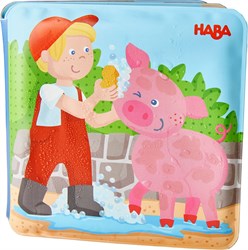 Haba libro da bagno fattoria Giorno del bucato maialino mucca giocattolo da bagno
