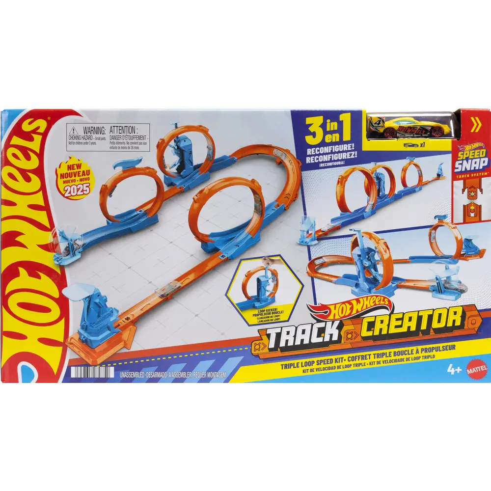 Hot Wheels pista da corsa Triple Loop Speed Kit - Track Creator set