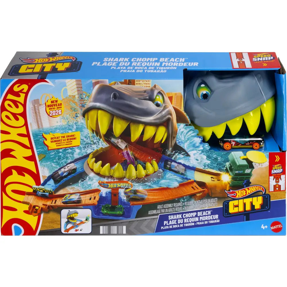 Hot Wheels giocattolo City Spiaggia dello Squalo playset - avventura in spiaggia