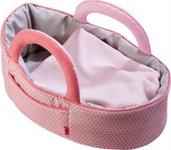 Haba borsa per bambole rosa-rosso con copertina per bambole
