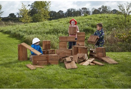 Cosy blocchi da costruzione cantiere set 75 blocchi in legno per esterno