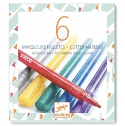 Djeco 6 marqueurs pailletés - Sweet
