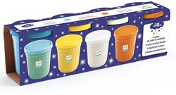 Djeco 4 pots de pâte à modeler - Pailletées