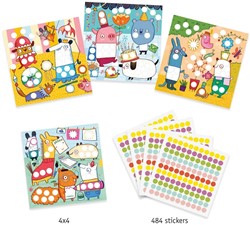 Djeco LES PETITS CADEAUX DES PETITS - STICKERS  Avec des gommettes rondes - FSC MIX
