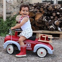 Baghera auto cavalcabile - Camion dei pompieri giocattolo retrò rosso