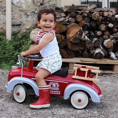 Baghera auto cavalcabile - Camion dei pompieri giocattolo retrò rosso