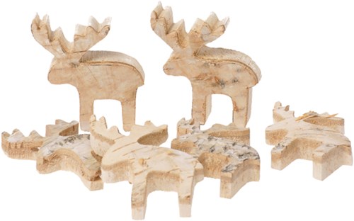 Eduplay giocattolo in legno Nature wood slices moose set da 6 pezzi