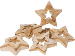 Eduplay set giocattolo stelle in legno - fette di legno naturale contorno stella 6 pezzi