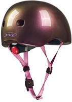 Micro casco bambini bici monopattino Deluxe Neochrome Pink con luce LED-3