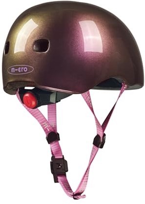 Micro casco bambini bici monopattino Deluxe Neochrome Pink con luce LED-3