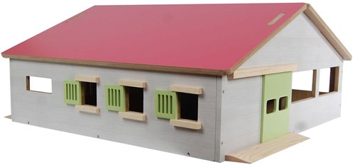 Kids GLOBE stalla per cavalli giocattolo con 3 box e maneggio interno 1:32 rosa-2