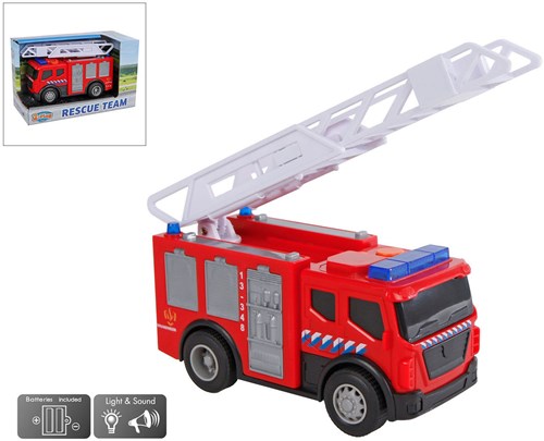 Camion dei pompieri giocattolo cisterna rosso con luci e suoni 14cm-3