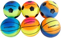 Pallone giocattolo calcio basket plastica in rete 10cm multicolore-2
