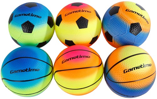 Pallone giocattolo calcio basket plastica in rete 10cm multicolore-2