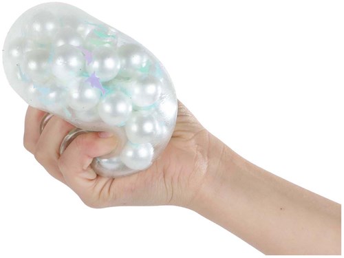 Palla antistress con perline fruscianti giocattolo multicolore 9,5cm stress ball-2