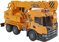 Camion gru Scania giocattolo frizione arancione luce suono bambini