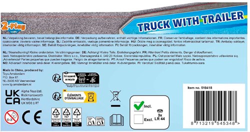 Camion giocattolo rimorchio cisterna frizione luce suono 2-Play 38cm-3