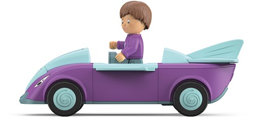 Toddys auto giocattolo Jim Jumpy con figura mobile e motore a volano