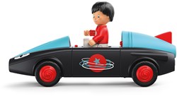 Toddys auto giocattolo Sam Speedy con luci e suoni - 3 pezzi - nero/turchese - con personaggio snodabile