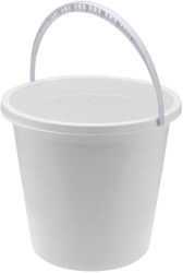 Secchio in plastica bianco con manico - secchio pulizia 10 litri