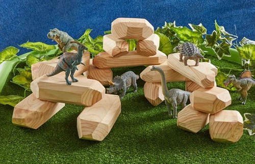 Cosy blocchi boulder in legno set costruzioni 18 pezzi giocattolo educativo