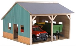 Kids GLOBE capannone agricolo giocattolo per 2 trattori 1:16 in legno