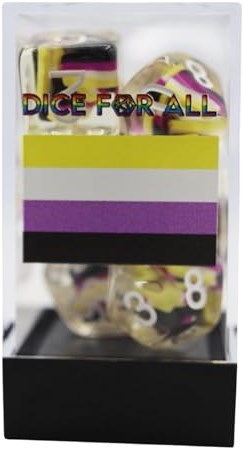 Foam Brain Games set dadi Nonbinary Flag RPG multicolore