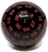 Foam Brain Games dado 45mm D100 nero rosso - giocattolo educativo