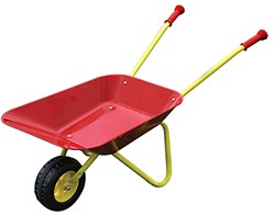Playfun carriola in metallo per bambini rossa - giocattolo da giardino