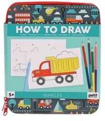 Petit Collage libro da disegno veicoli - giocattolo creativo per disegnare