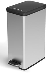 Curver pattumiera a pedale Slimbin 40L argento metallizzato - bidone sostenibile