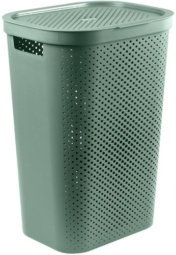 Curver cesta portabiancheria Infinity dots 60L verde - plastica riciclata