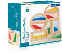 Guidecraft set di blocchi arcobaleno - giocattolo in legno con sabbia e colore-3