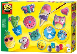 Ses set colata gesso figure allegre kit creativo con colori e stampi