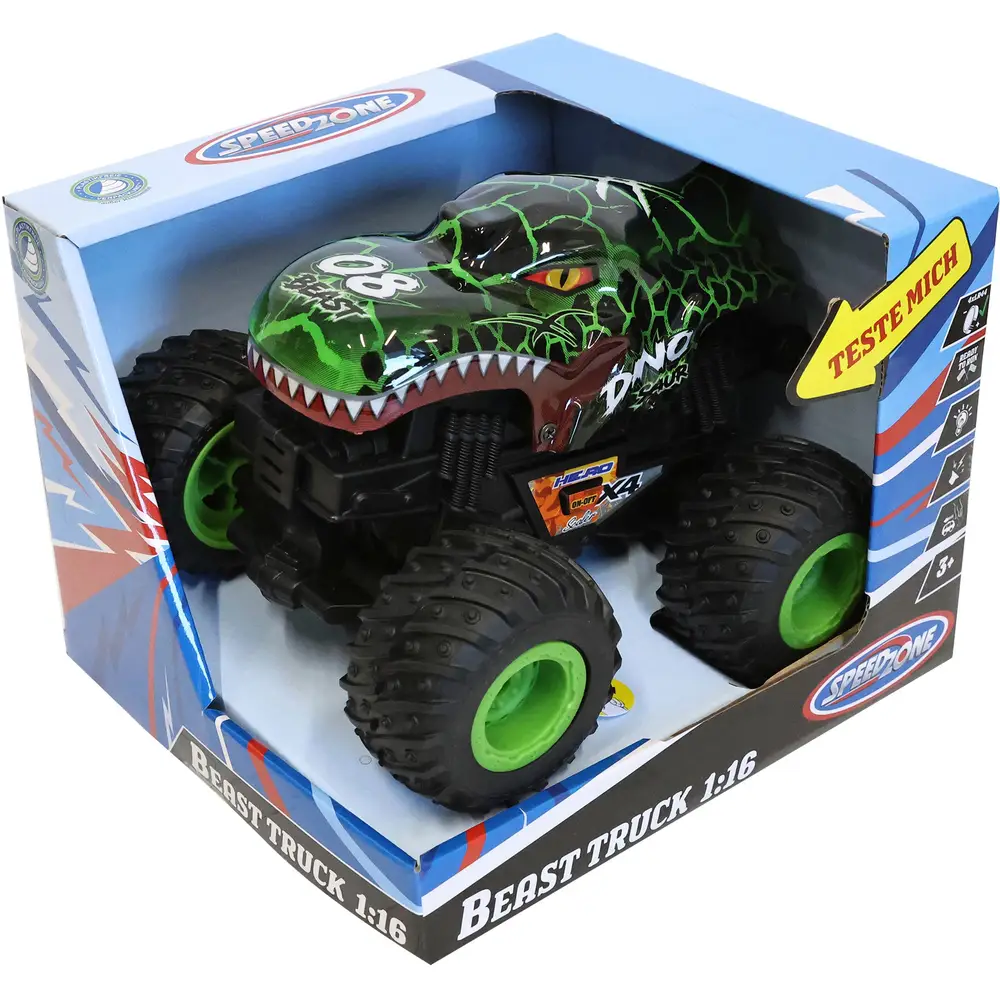 Speedzone camion giocattolo Beast Truck con luci e suoni, trazione a frizione