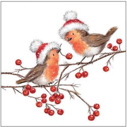 Ambiente tovaglioli decorazione tavola natalizia Christmas robins 33cm carta