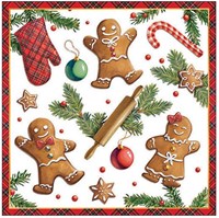 Ambiente tovaglioli decorazione tavola Natale Gingerbread 33x33cm carta