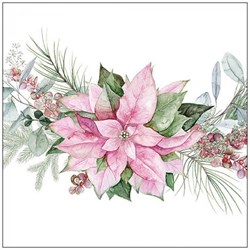 Ambiente tovaglioli decorazione tavola natalizia Pink poinsettia 33cm 20 pezzi