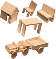 Ses set di attrezzi in legno giocattolo - martello e chiodi per bambini-2
