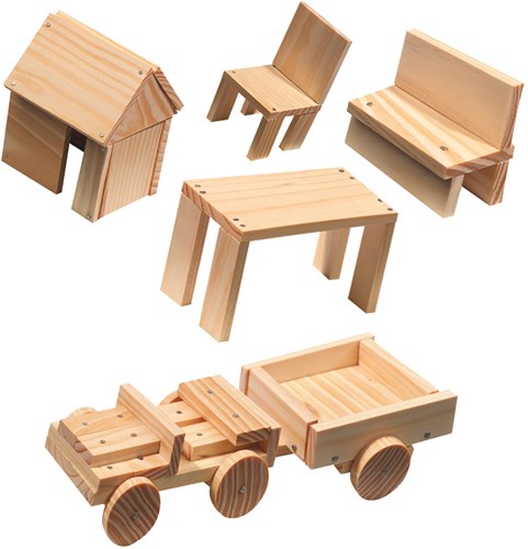 Ses set di attrezzi in legno giocattolo - martello e chiodi per bambini-2